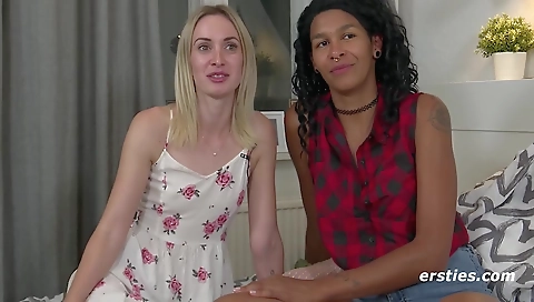 Milf and sexy asian milf in a white cock