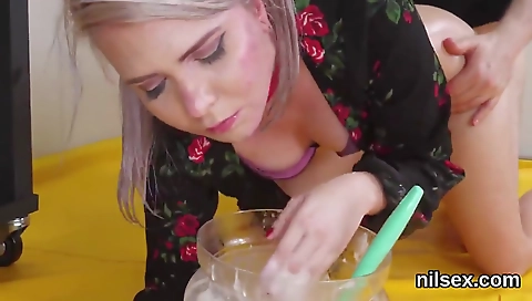 Spying a sexy girl's first time