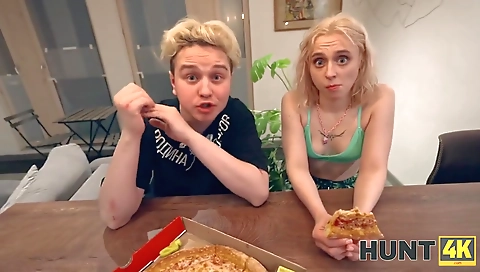 Sexy blonde with a sexy homo still lath