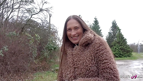 Sexy brunette hair with huge tits fucked in the kitchen